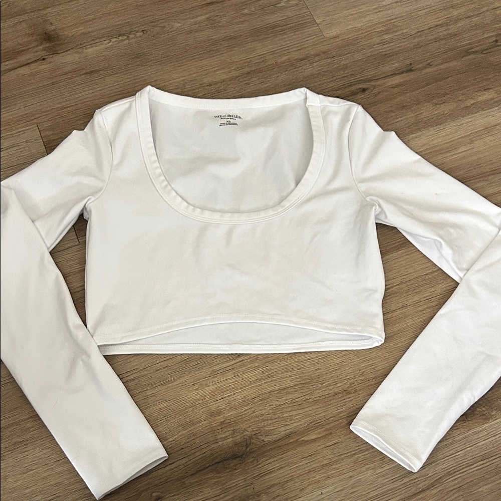 Wild Fable White Scoop Neck Crop Top